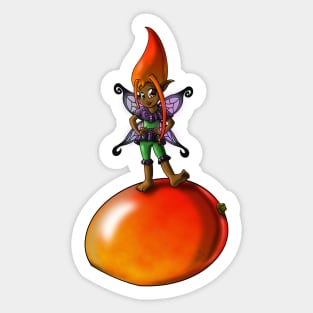 African American Fairy and Mango Sticker